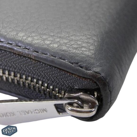 Michael Kors Gray Pebble Leather Large Zip Around Multi Pockets Wallet - Picture 7 of 9